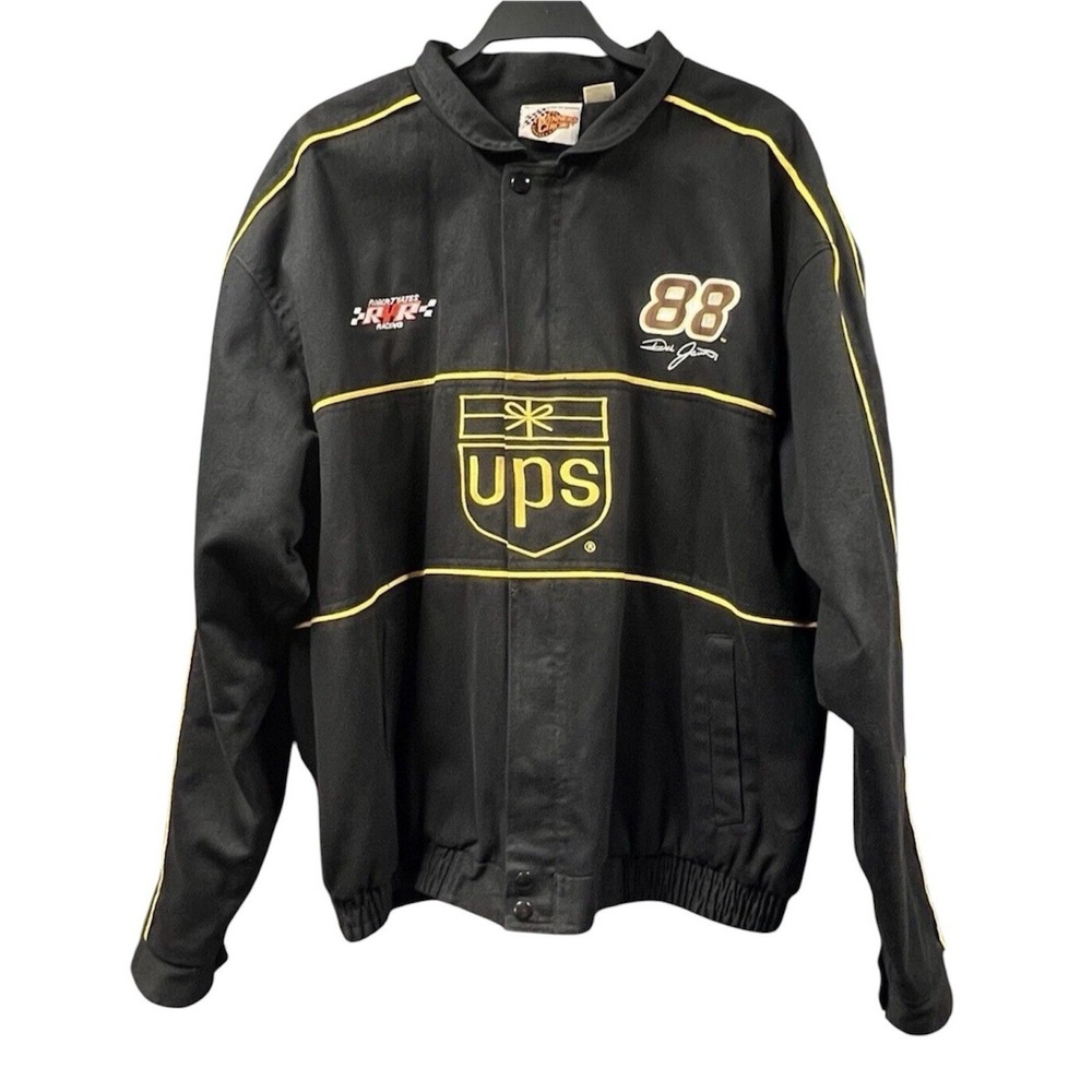 Winners Circle Black UPS Jacket Dale‎ Jarrett #88 Mens XL Coat Nascar Racing
